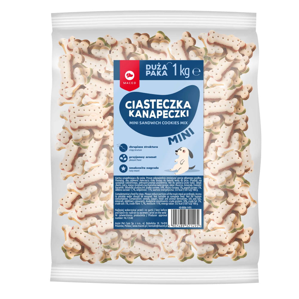 Maced ciastka przysmak psa kanapka mix smaków 1kg